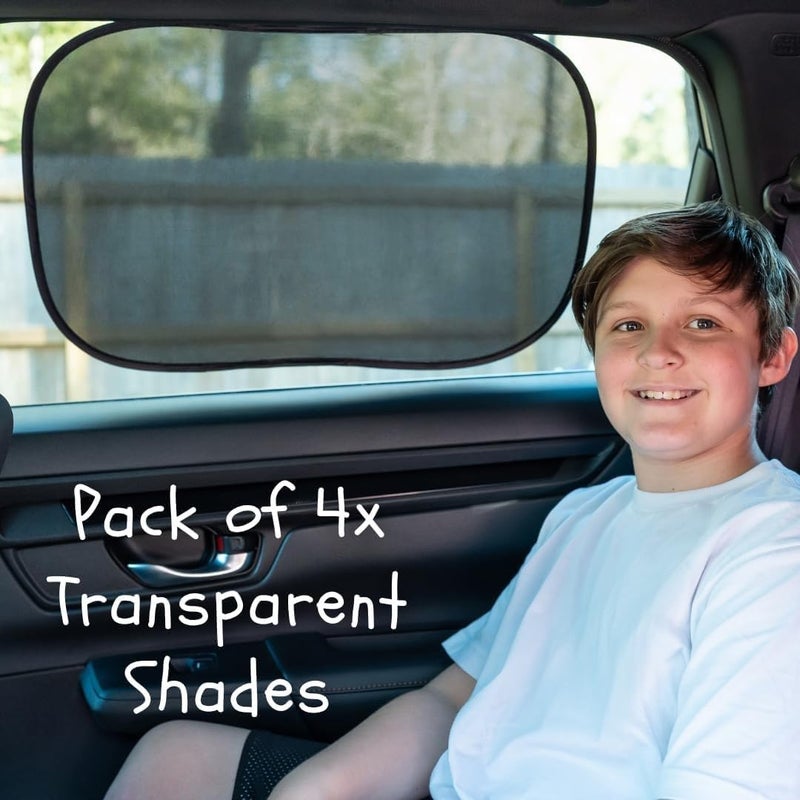 Car Side Window Sun Shade for Baby & Driver (4Pk) - Certified UV Protection - Image 3
