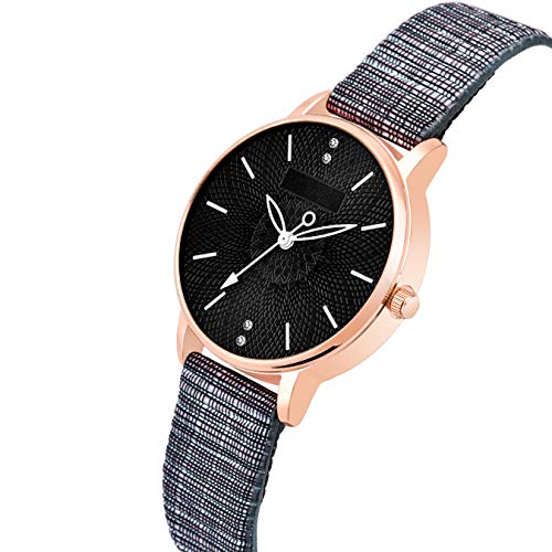CLOUDWOOD Analog Ladies Wrist Watches Combo Set of Watch for Women Girls (Black and Pink Colored Dial & Strap) -MT312-314 - Image 2