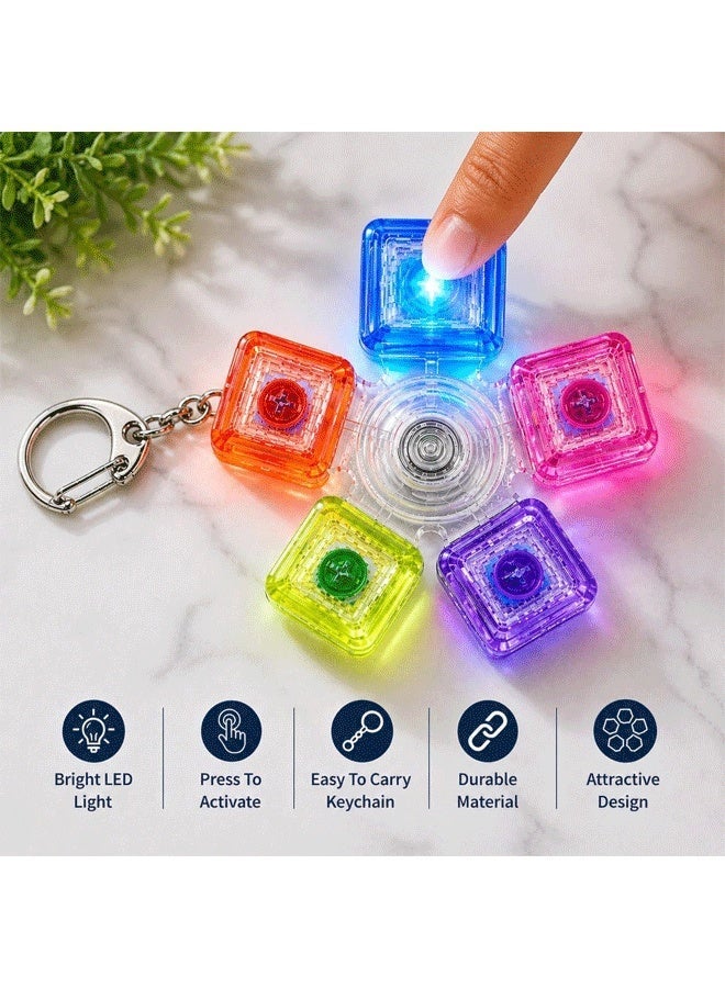 DAEVO Keyboard Fidget Toy for Adults with LED Lights Fidget Keychain Keyboard Rotatable Stress Relief Clicker Fidget Keyboard Squeeze Toy for Library Office Home - Image 2
