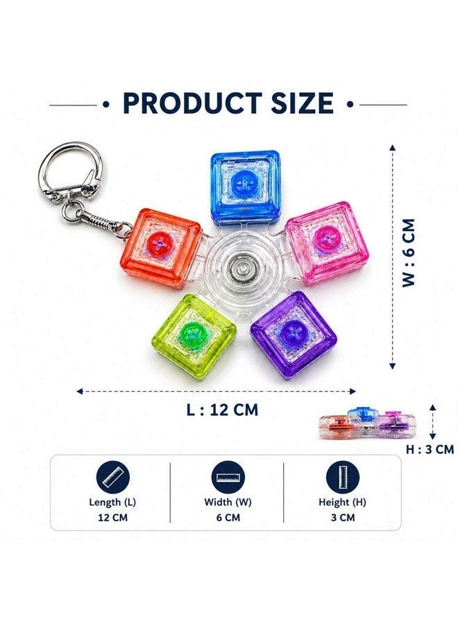DAEVO Keyboard Fidget Toy for Adults with LED Lights Fidget Keychain Keyboard Rotatable Stress Relief Clicker Fidget Keyboard Squeeze Toy for Library Office Home - Image 3
