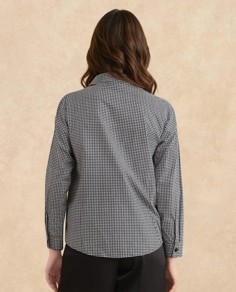Rareism Women's High Neck Button Closure Top