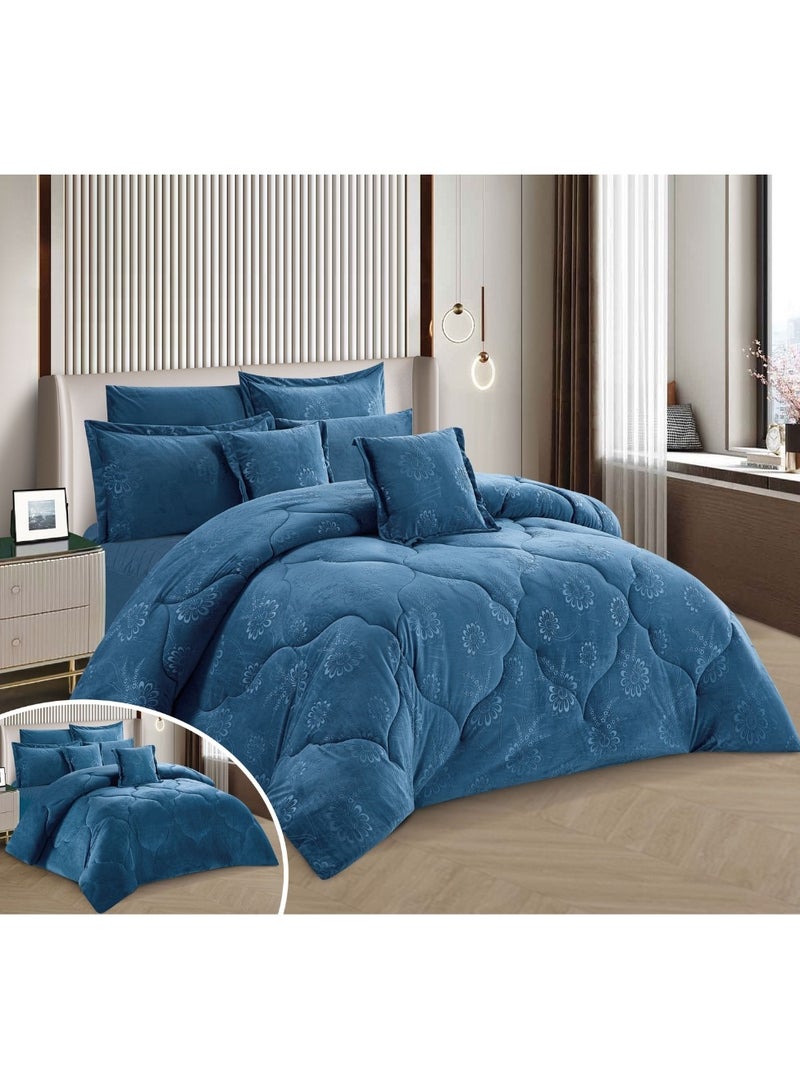 Stargold 8 Piece King Size comforter Set Soft Fabric Comforter Set For Bedroom Includes Comforter Bedsheet Pillow Sham Pillow Case & Cushion - Image 1