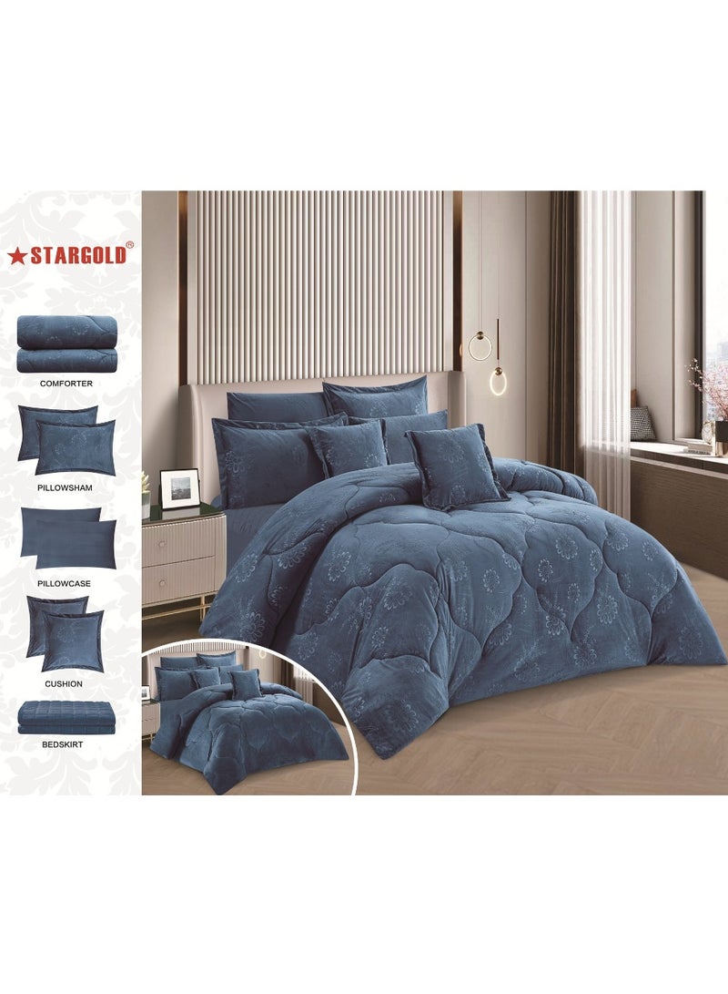 Stargold 8 Piece King Size comforter Set Soft Fabric Comforter Set For Bedroom Includes Comforter Bedsheet Pillow Sham Pillow Case & Cushion - Image 2