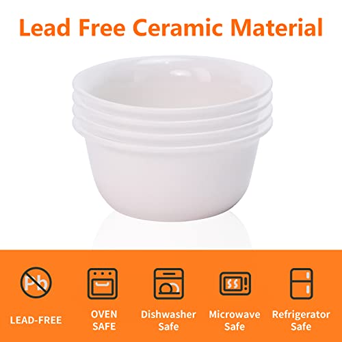 Luvan طقم لوفان 4 قطع من أواني الفوندو للشوكولاتة والزبدة والجبن، سخان زبدة سعة 5 أونصات للمأكولات البحرية مع 20 شمعة صغيرة، وعاء سيراميك آمن للاستخدام في الفرن والميكروويف وغسالة الصحون، مثالي لتغميس الفواكه والحلويات والوجبات الخفيفة - Image 3