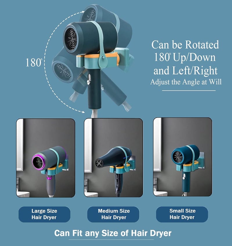 Luxula Wall Mounted Hands Free Hair Dryer Blow Dryer Sticker Holder Bathroom Hanging Stand - Image 2