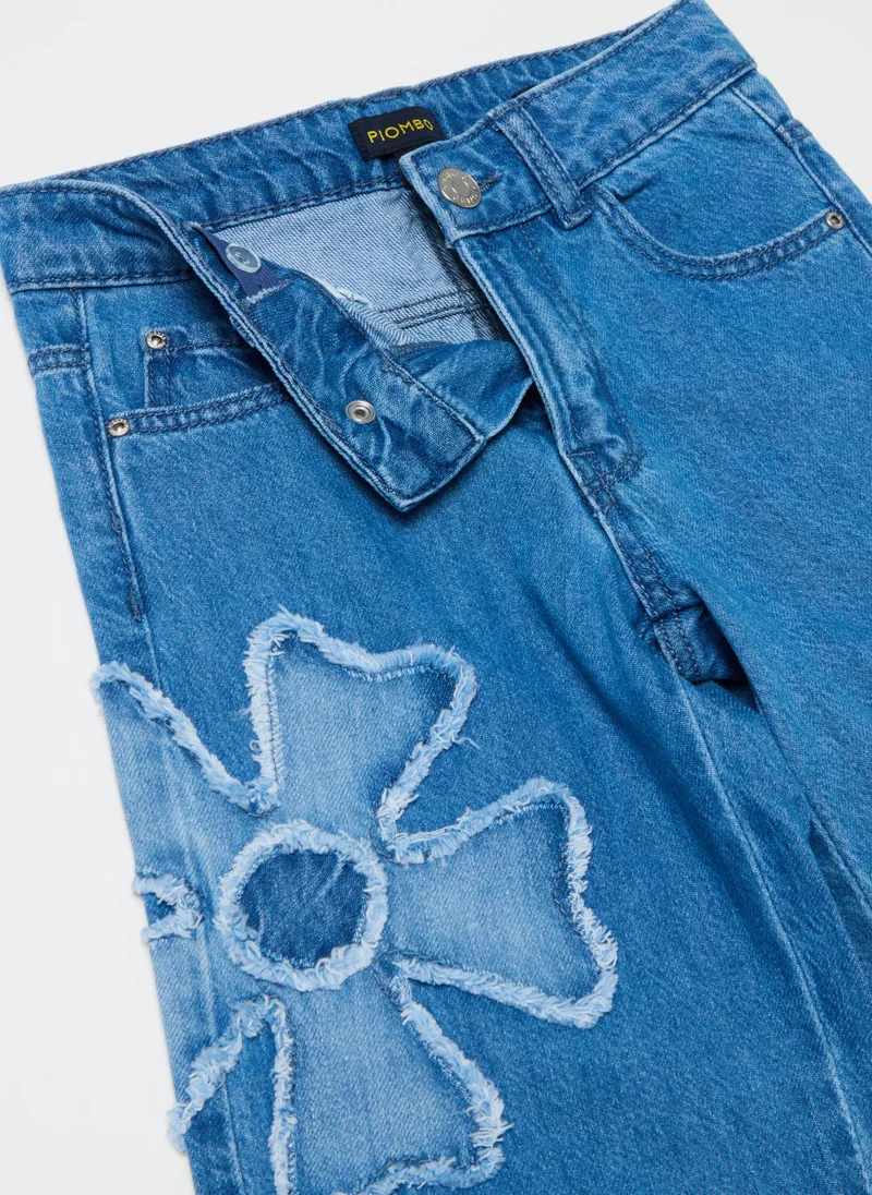 Ovs Wide-leg jeans with fringed flowers