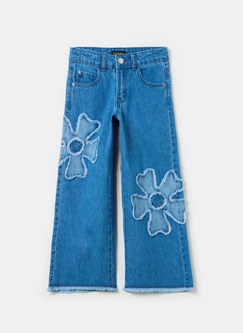 Ovs Wide-leg jeans with fringed flowers