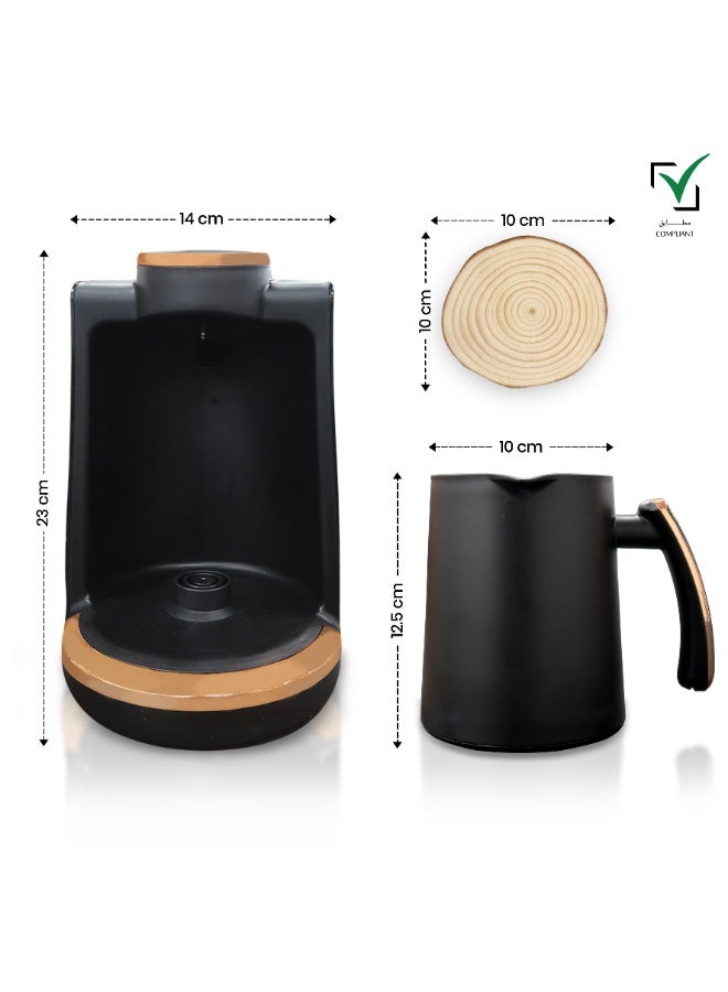 Jinou Turkish Coffee Maker - With Smart Touch Power Button - Made with Premium Quality Material & Non-Stick Coating -Coffee Machine to Make Coffee and Other Hot Beverages. (Black) - Image 2