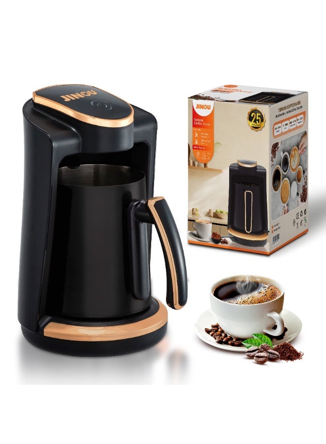 Jinou Turkish Coffee Maker - With Smart Touch Power Button - Made with Premium Quality Material & Non-Stick Coating -Coffee Machine to Make Coffee and Other Hot Beverages. (Black) - Image 1
