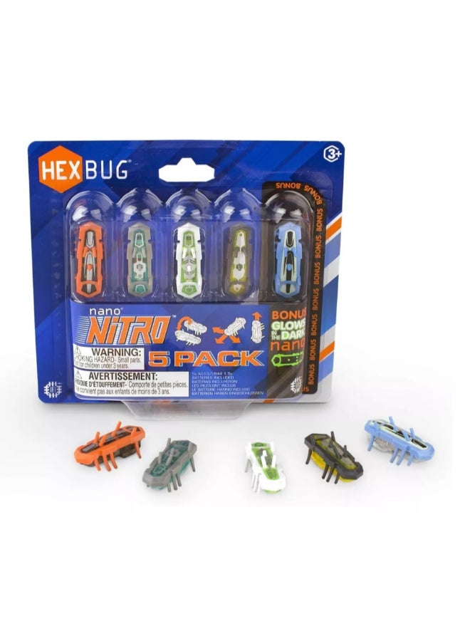 Hexbug 5-Piece Nano Nitro Glow in the Dark Bugs Multicolor 2.5 x 18 x 16.5 cm SHB6068993  - Image 1