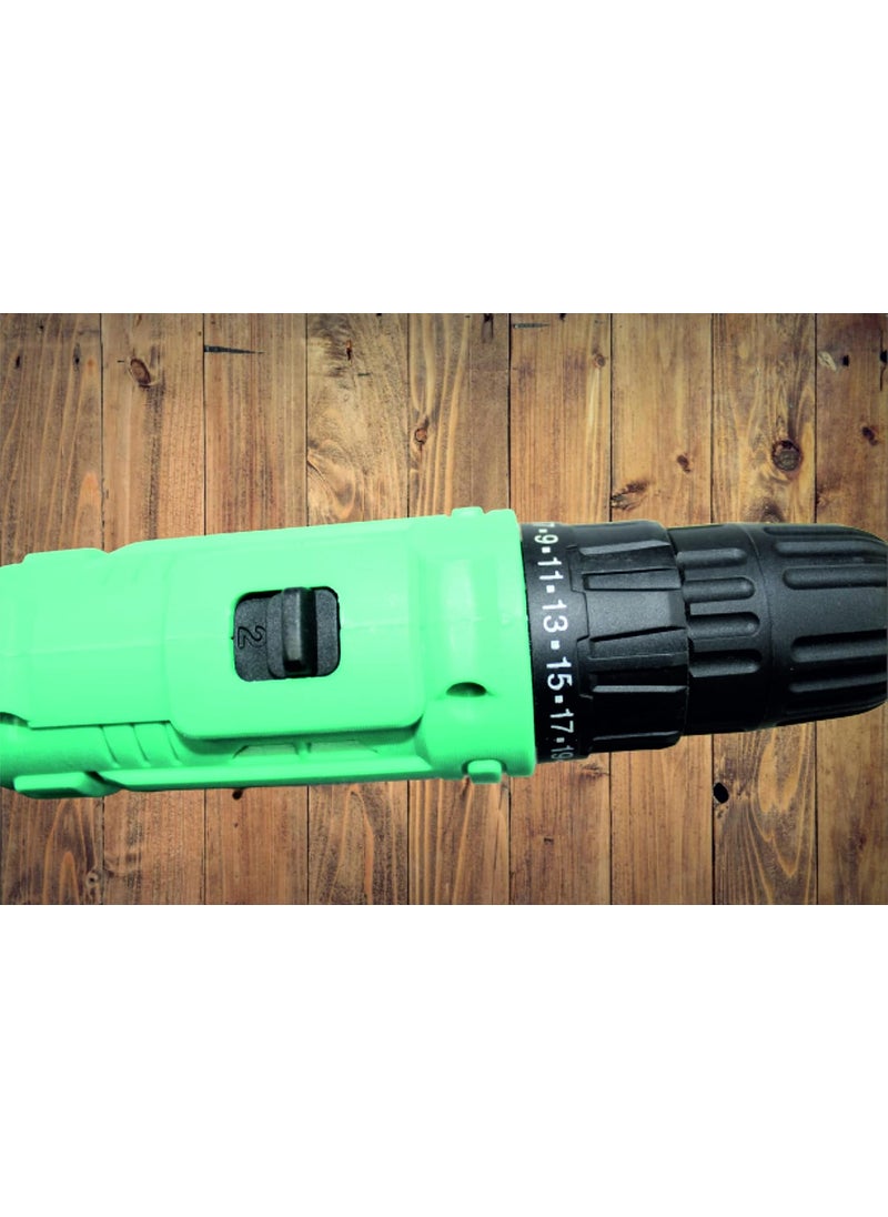 DRONA - DRONA MultiFunction Drill Plastic Cordless Drill Screw Driver 10mm with Batteries Two Speed Control LED Light Guided Keyless Chuck Reverse Forward Motion 12V LithiumIon With PH Bit set - Image 1