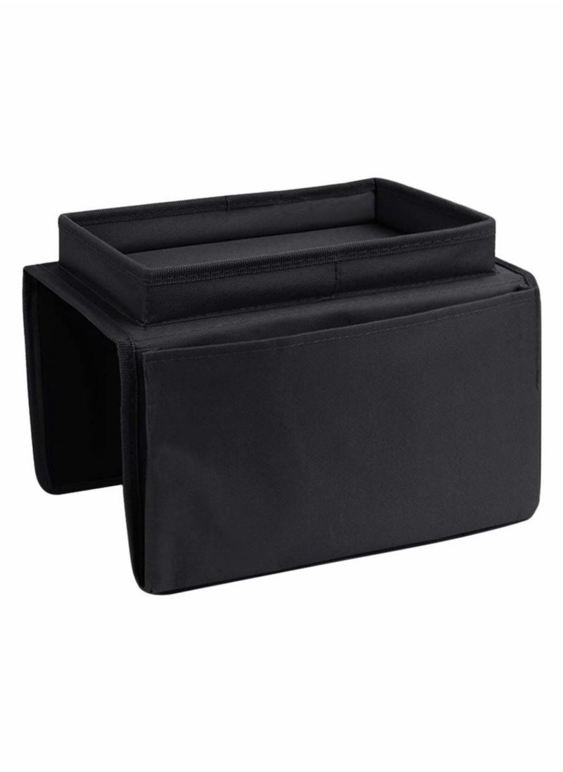 Excefore Sofa Armrest Organizer with Cup Holder  Tablet Book Magazines Drinks Holder Pouch Tray Chair Arm TV Remote Holder for Recliner Couch Armchair Caddy Bedside Storage Pockets Bag for Cellphone  - Image 3