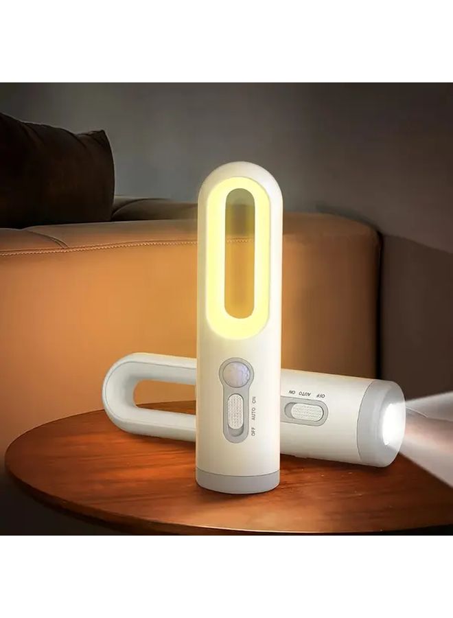 مصباح كشاف LED أبيض قابل لإعادة الشحن عبر USB - مصباح يدوي محمول - Image 1