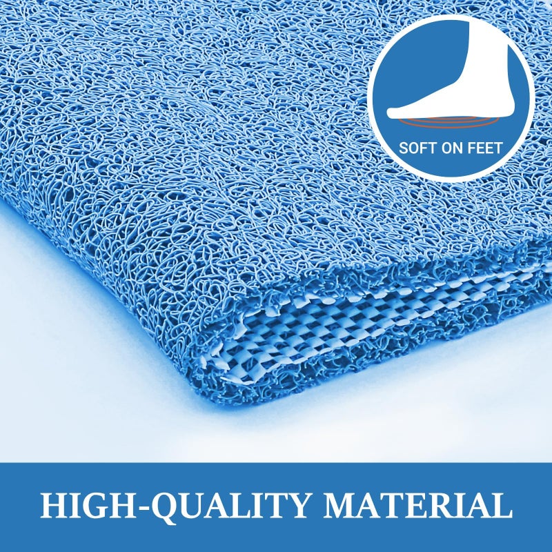 LuxStep Shower Mat Bathtub Mat,24x16 inch, Non-Slip Bath Mat with Drain, Quick Drying PVC Loofah Bathmat for Tub,Shower,Bathroom (Lake Blue) - Image 4