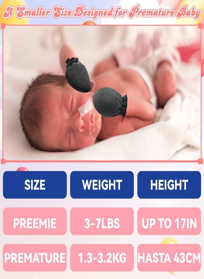 Vabean 24 Pairs Preemie Baby Mittens No Scratch Cotton Gloves Premature Baby Girl Mittens for Nicu Preemie Boys Girls Newborn(Colorful) - Image 3