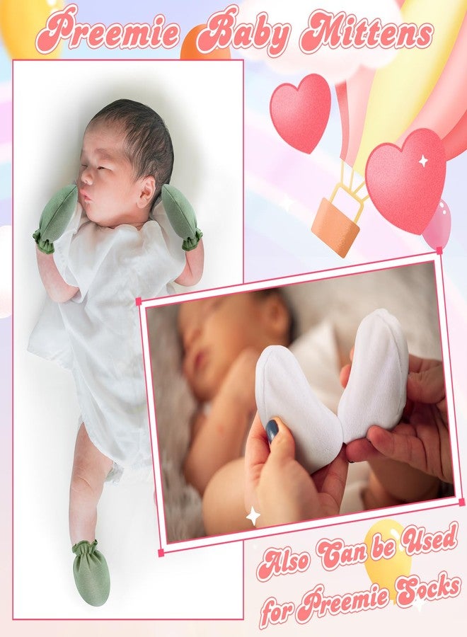 Vabean 24 Pairs Preemie Baby Mittens No Scratch Cotton Gloves Premature Baby Girl Mittens for Nicu Preemie Boys Girls Newborn(Colorful) - Image 4
