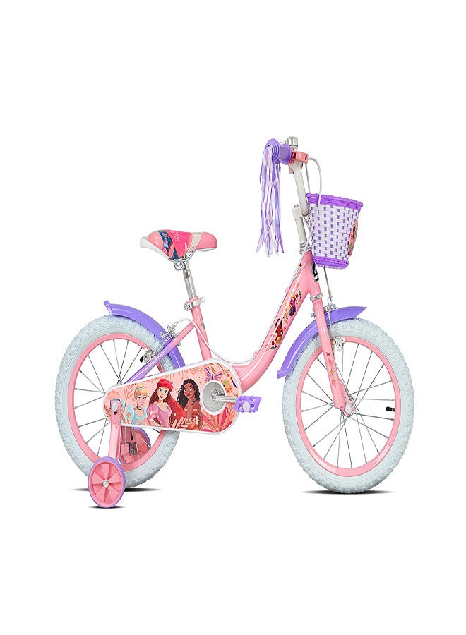 Spartan Disney Princess Magical Kids Bike | 16 Inch Wheel Size With Training Wheels | Single Speed | Pink Color - Image 1