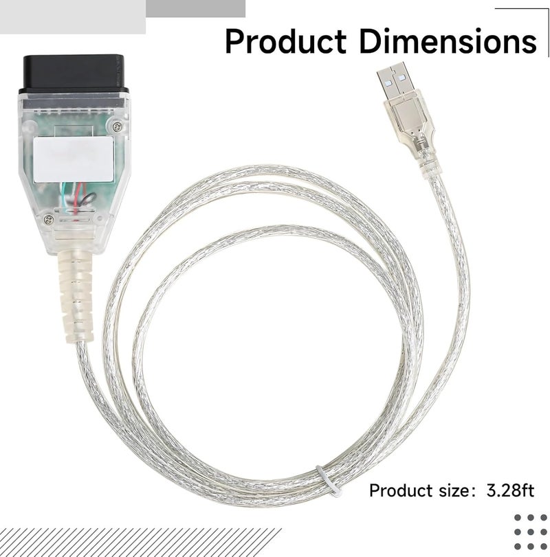 V18 Mini Vci J2534 Diagnostic Cable, 4.92 Ft USB Interface for Vehicle Programming & Diagnostics - Image 2