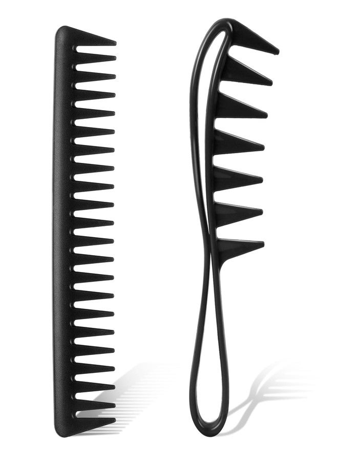 Psyqtsuary Wide Tooth Comb, 2 Pcs Wide Tooth Comb for Curls Large Tooth Curl Comb Anti-Static Big Tooth Comb Shark Teeth Wide Comb Wig Comb Curly Hair Comb Styling Comb for Wet Curly Thick Wavy Hair Women Men - Image 1