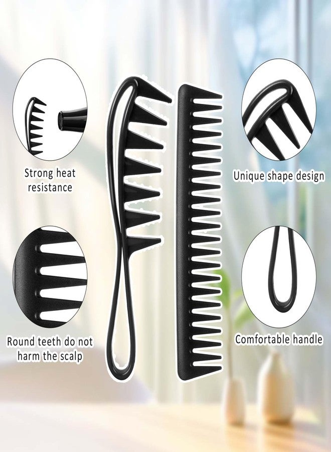 Psyqtsuary Wide Tooth Comb, 2 Pcs Wide Tooth Comb for Curls Large Tooth Curl Comb Anti-Static Big Tooth Comb Shark Teeth Wide Comb Wig Comb Curly Hair Comb Styling Comb for Wet Curly Thick Wavy Hair Women Men - Image 4