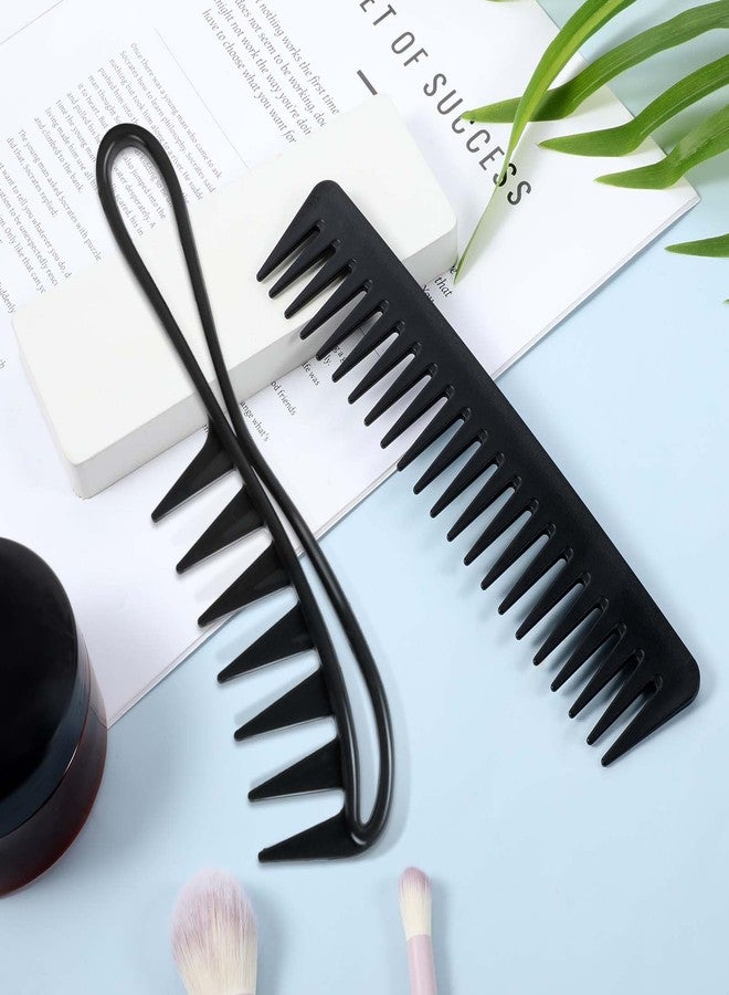 Psyqtsuary Wide Tooth Comb, 2 Pcs Wide Tooth Comb for Curls Large Tooth Curl Comb Anti-Static Big Tooth Comb Shark Teeth Wide Comb Wig Comb Curly Hair Comb Styling Comb for Wet Curly Thick Wavy Hair Women Men - Image 2