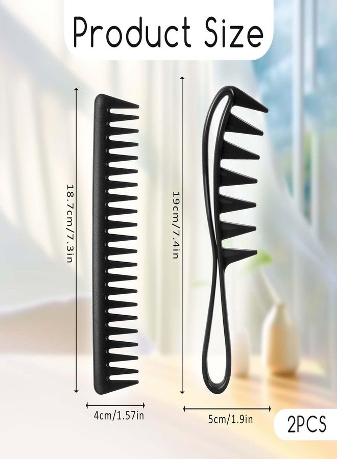 Psyqtsuary Wide Tooth Comb, 2 Pcs Wide Tooth Comb for Curls Large Tooth Curl Comb Anti-Static Big Tooth Comb Shark Teeth Wide Comb Wig Comb Curly Hair Comb Styling Comb for Wet Curly Thick Wavy Hair Women Men - Image 3