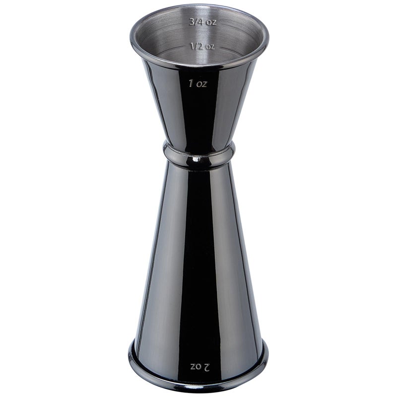 Jigger for Bartending Briout Double Cocktail Jigger Japanese Premium 304 Food Grade Stainless Steel Jigger 2 OZ 1 OZ with Measurements Inside Black
