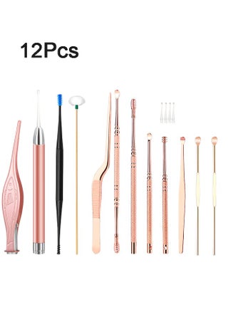 12 Pcs Earwax Removal Kit, Ear Pick Set with Stainless Steel 360° Spiral Ear Massage Cleaning Tool Portable for Adults Kids - Ear Wax Remover with Storage Box(Rose Gold) - pzsku/ZFCA2CC8D94E5CD1C3F88Z/45/_/1710834577/f56de9ce-2168-4ee0-ae78-94e3ef1dc9d3