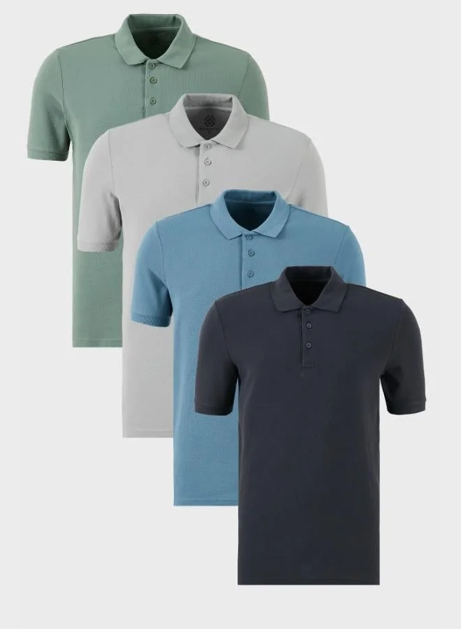 بوراتي تيشيرت رجالي قطن بولو بياقة بأزرار  قطع