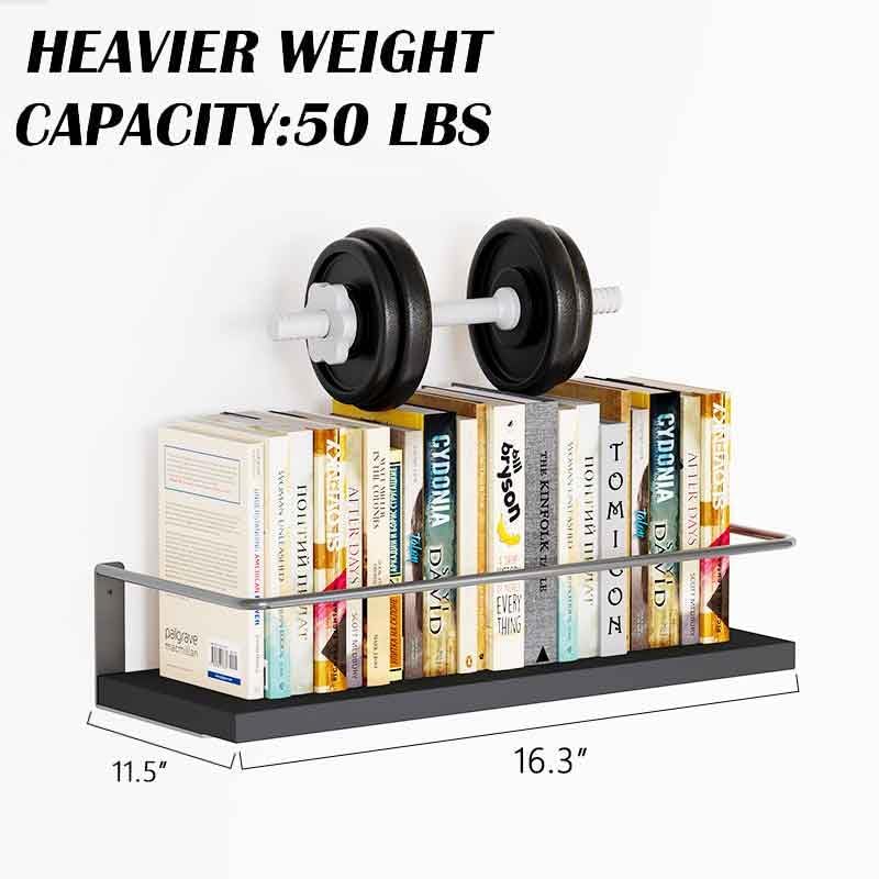 STREET CRAFT loating Shelves with Grey Towel Rack Set of 2 Wall Mounted Hanging Bathroom Shelves Decorative Shelves for Stylish Storage in Bathroom Kitchen Living Room Bedroom - Image 3