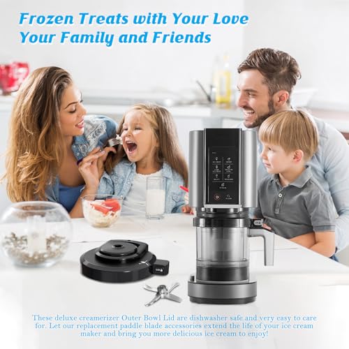 MTGSTOCL Outer Bowl Lid with Paddle for Ninja NC301 Ice Cream Maker, Reusable Creami Lid Replacement with Blade, Creami Replacement Parts Compatible with NC299AMZ/NC301/NC300/NC201/NC101 Series - Image 2