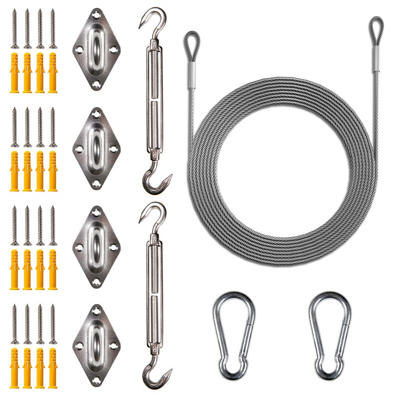 ColourTree Hardware Kit Set for Rectangle/Square Sun Shade Sails Canopy, Easy-Tensioning, 316 Military-Grade Stainless - Image 2