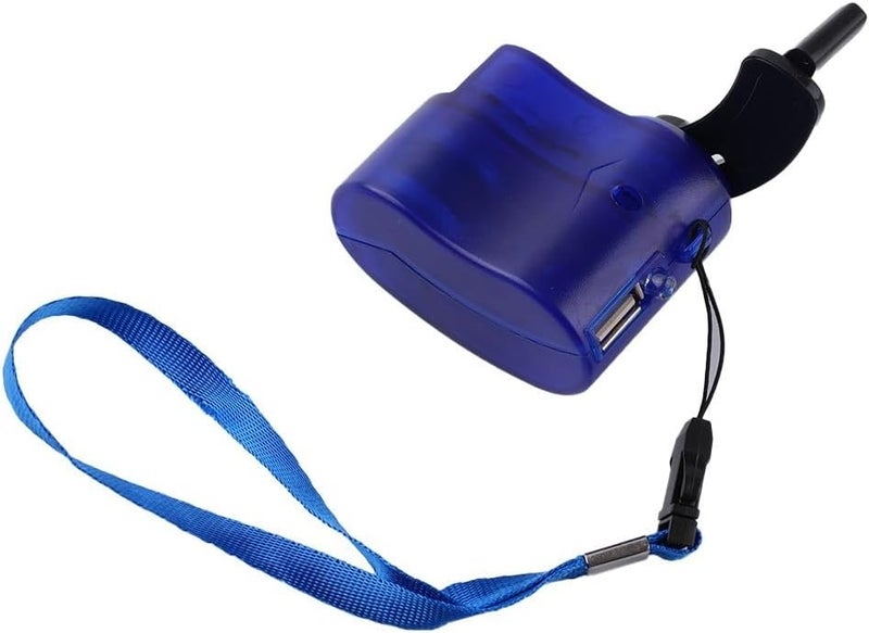 USB Hand Crank for CHARGER Generator with Manual Dynamo for Mobile Phones Digital Devices Portable Power Source for Travel Outdoor Use ABS Material with Indicator Light(Blue) - Image 4