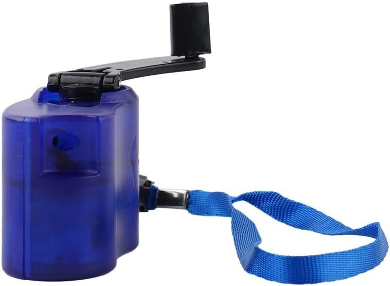 USB Hand Crank for CHARGER Generator with Manual Dynamo for Mobile Phones Digital Devices Portable Power Source for Travel Outdoor Use ABS Material with Indicator Light(Blue) - Image 2