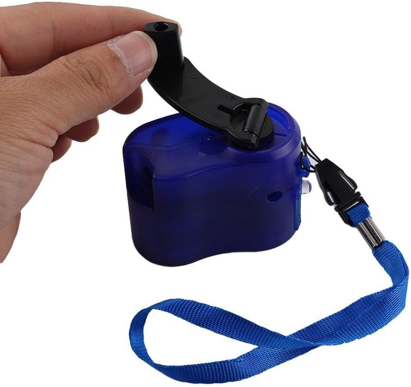 USB Hand Crank for CHARGER Generator with Manual Dynamo for Mobile Phones Digital Devices Portable Power Source for Travel Outdoor Use ABS Material with Indicator Light(Blue) - Image 3