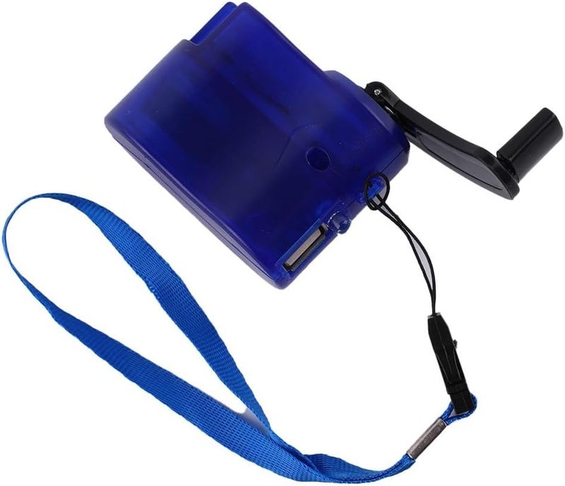 USB Hand Crank for CHARGER Generator with Manual Dynamo for Mobile Phones Digital Devices Portable Power Source for Travel Outdoor Use ABS Material with Indicator Light(Blue) - Image 5