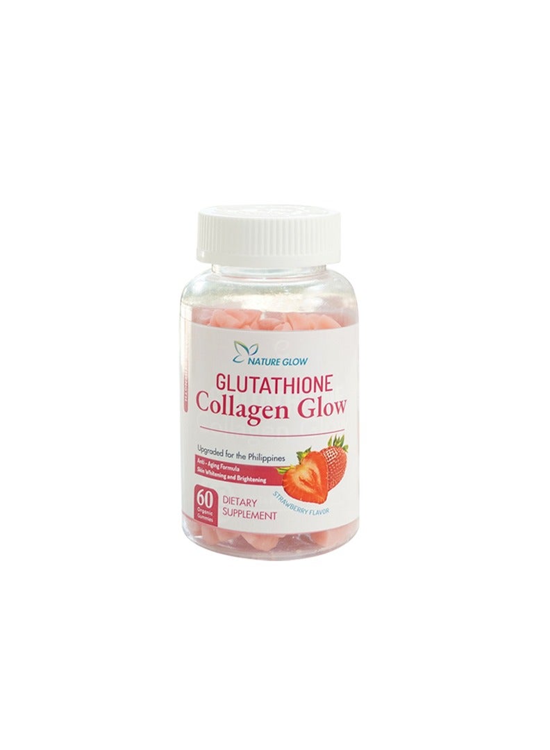 Nature Glow Glutathione Collagen Glow, Strawberry Flavor, 60 Organic Gummies