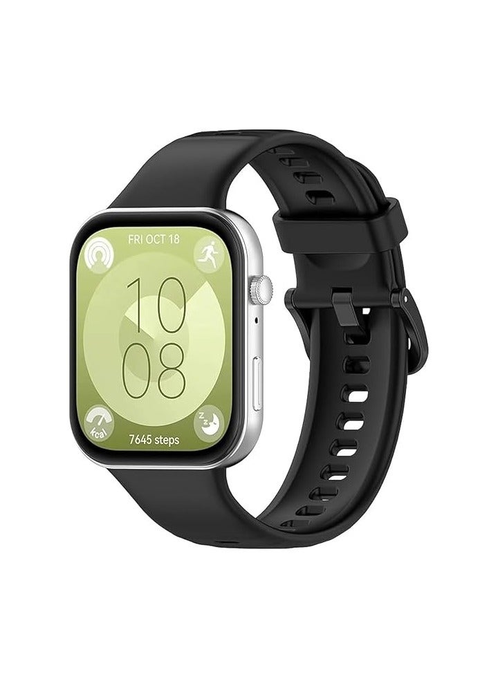 متوافق مع حزام ساعة السيليكون الناعم لساعة Huawei Watch Fit 3، سوار معصم بديل لساعة Huawei Watch Fit 3 -