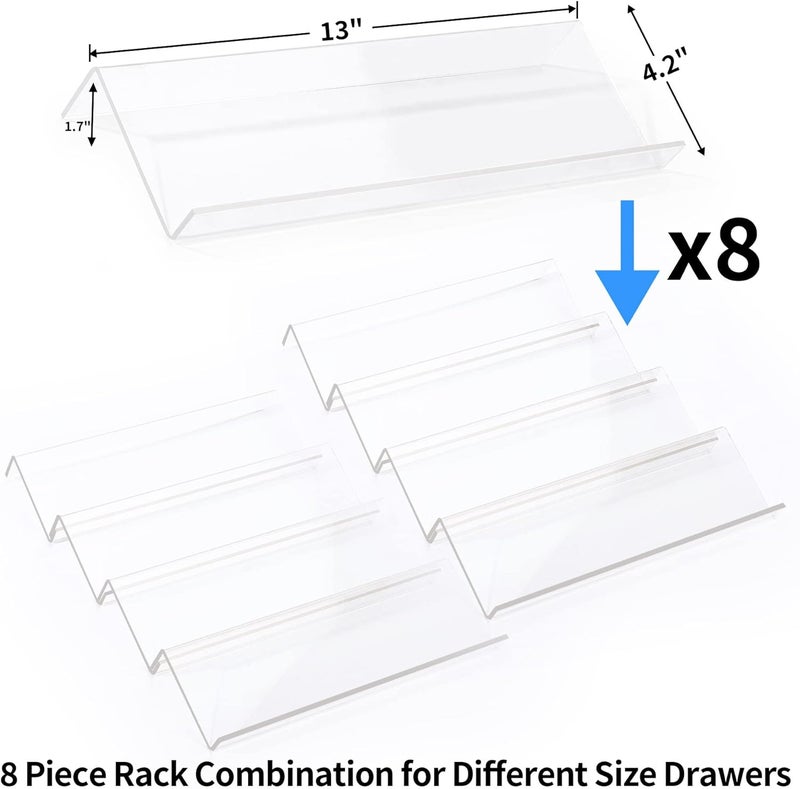 MIUKAA Clear Acrylic Spice Drawer Organizer, 4 Tier- 2 Set Expandable From 13" to 26" Drawer Seasoning Organizer, Kitchen Spice Rack Tray for Drawer/Countertop (Jars not included) - Image 4