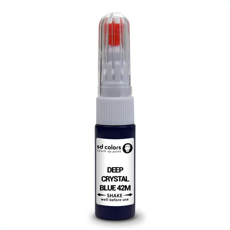 sd colors مجموعة إصلاح Deep Crystal Blue 42M متوافقة مع قلم اللمس الجديد من مازدا 20 مل، فرشاة إصلاح الخدوش، رمز اللون 42M Deep Crystal Blue - Image 1