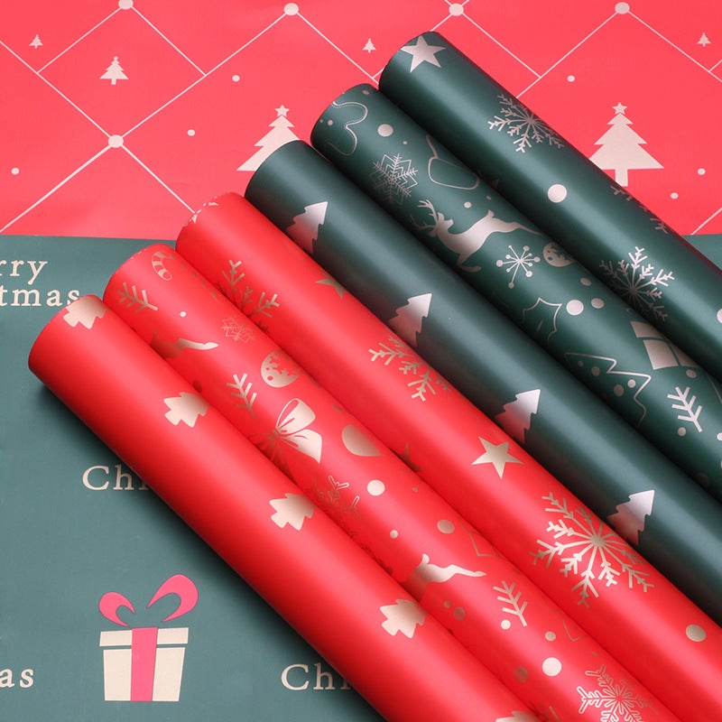 Brilliant Christmas Flower Wrapping Paper – Plastic Film Gift Packaging, 20 Sheets, 57x57cm - Image 4