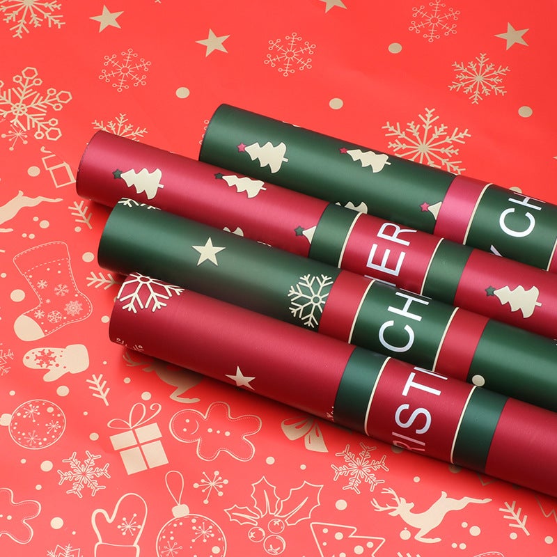 Brilliant Christmas Flower Wrapping Paper – Plastic Film Gift Packaging, 20 Sheets, 57x57cm - Image 2