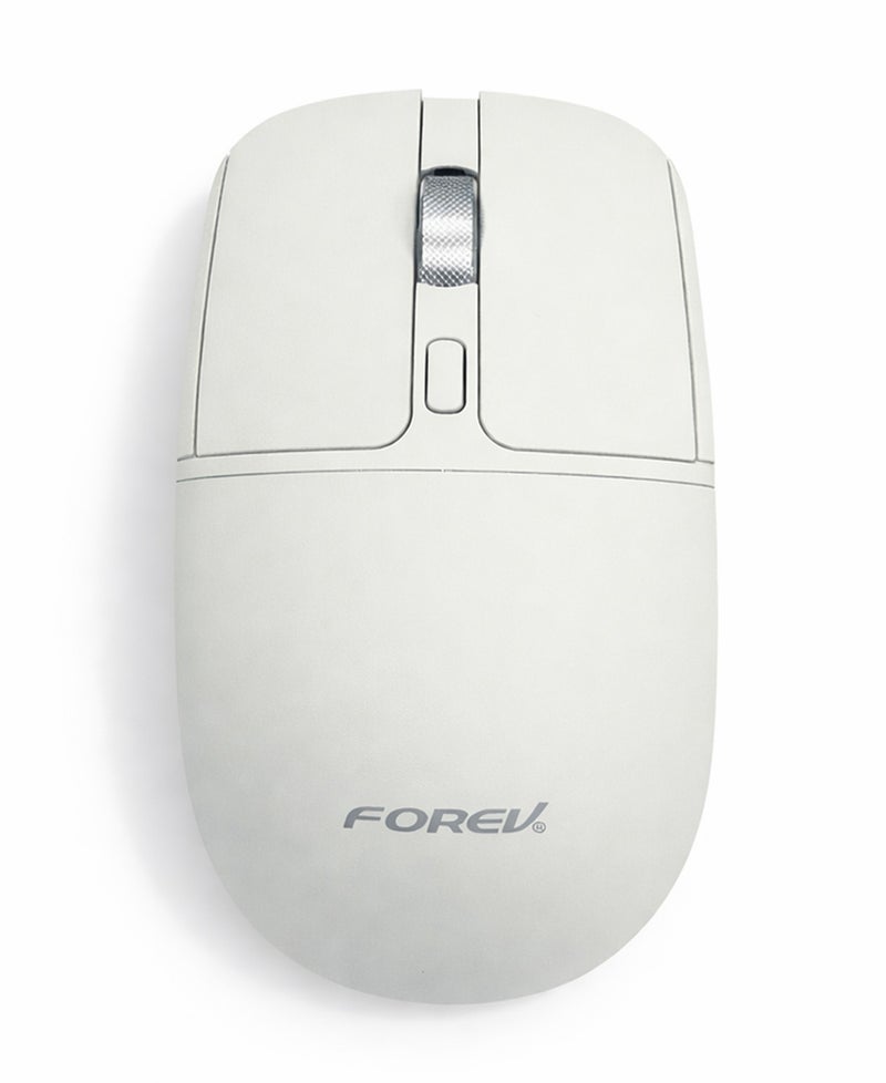 FOREV Wireless Mouse with Dual Mode BT/2.4G, 3-Level DPI Adjustments, 4-Button Rechargeable Gaming Mouse, Lightweight Ergonomic Mouse for Mac Mini PC Gaming Laptop Computer MacBook - (White) - Image 1
