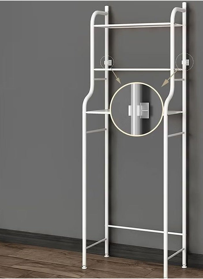 BLOOMING TIME - Bathroom Floor-Standing Vertical Toilet Rack Without Perforation Combination, Durable, Large Capacity, Easy To Assemble, Space-Saving White - Image 1