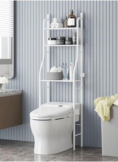 BLOOMING TIME Bathroom Floor-Standing Vertical Toilet Rack Without Perforation Combination, Durable, Large Capacity, Easy To Assemble, Space-Saving White  - Image 2