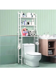 BLOOMING TIME Bathroom Floor-Standing Vertical Toilet Rack Without Perforation Combination, Durable, Large Capacity, Easy To Assemble, Space-Saving White  - Image 4