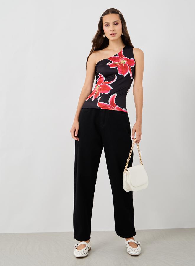 Take Two Take Two Floral Print One Shoulder Sleeveless Top  - Image 2