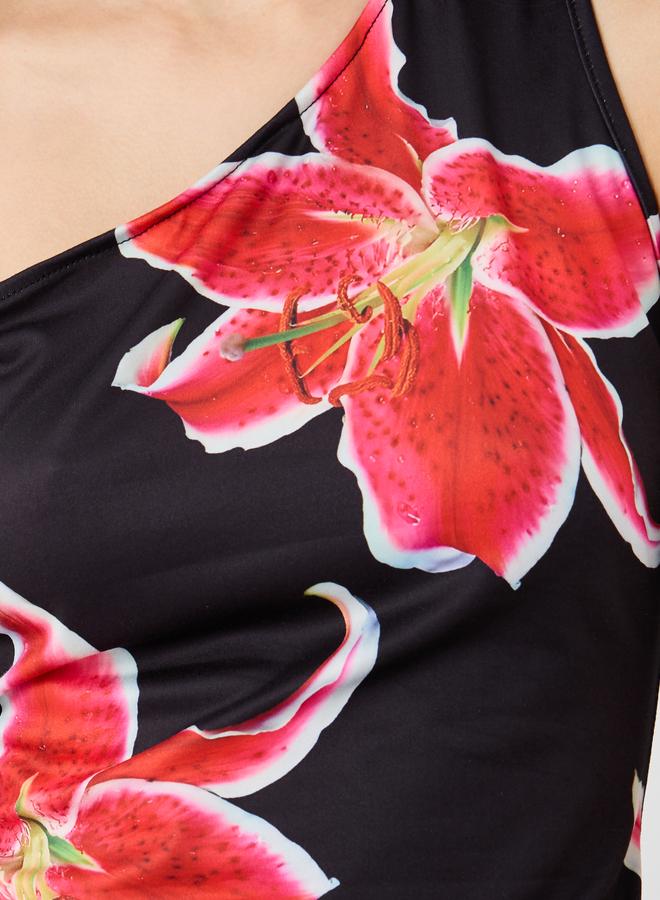 Take Two Take Two Floral Print One Shoulder Sleeveless Top  - Image 3