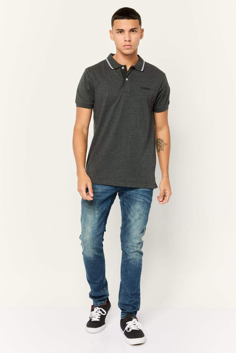 Nordland تي شيرت بولو بأكمام قصيرة بتصميم عادي للرجال، رمادي - Image 4