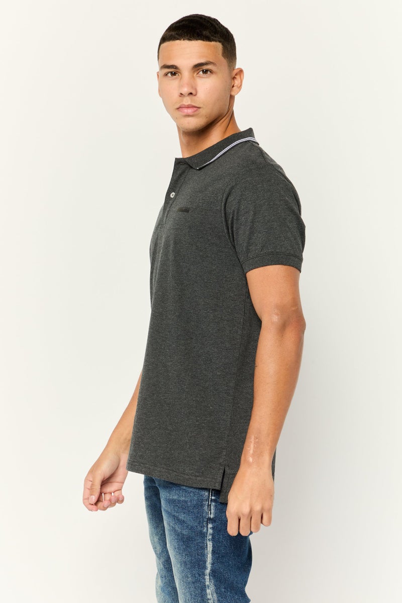 Nordland تي شيرت بولو بأكمام قصيرة بتصميم عادي للرجال، رمادي - Image 2